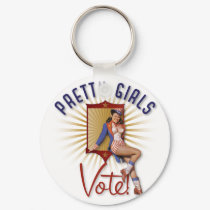The Kitsch Bitsch : Pretty Girls Vote 1970s Pin-Up keychains by kitschbitsch The Kitsch Bitsch : Pretty Girls Vote 1970s Pin-Up keychains