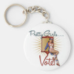 The Kitsch Bitsch : Pretty Girls Vote 1970s Pin-Up Keychain