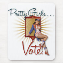 The Kitsch Bitsch : Pretty Girls Vote 1970s Pin-Up mousepads