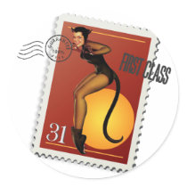 The Kitsch Bitsch : Sexy Black Cat! stickers by kitschbitsch The Kitsch Bitsch : Sexy Black Cat! stickers