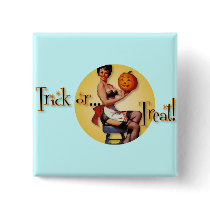 The Kitsch Bitsch : Trick or Treat Pumpkin Pin-Up buttons by kitschbitsch The Kitsch Bitsch : Trick or Treat Pumpkin Pin-Up buttons
