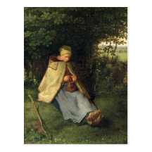 The Knitter or, The Seated Shepherdess, 1858-60 Post Card