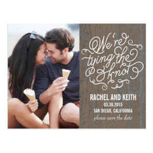 The Knot Save The Date Card - Rustic Bark Postcard