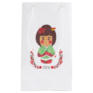 The Kokeshi Girl Gift bag The Kokeshi Girl Illustration Printed on Merchandise Illustration by Haidi Shabrina