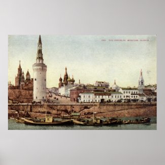 The Kremlin, Moscow, Russia 1915 Vintage print