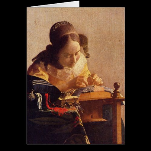 The Lacemaker by Johannes Vermeer Greeting Card