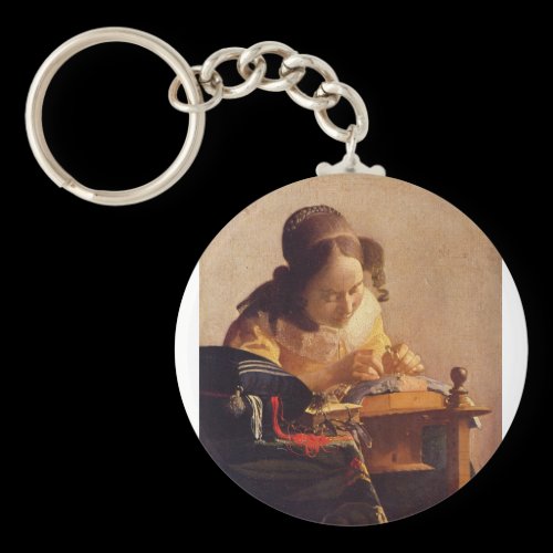 The Lacemaker by Johannes Vermeer Key Chain