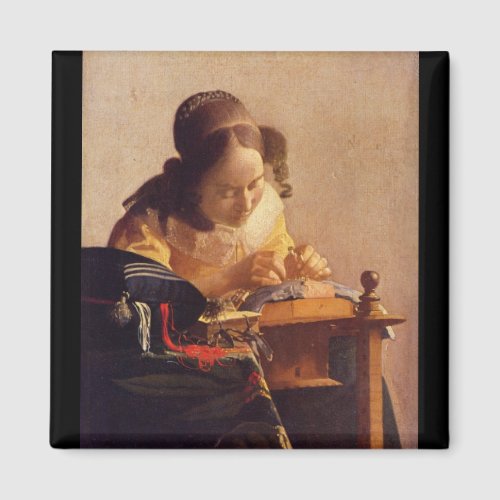 The Lacemaker by Johannes Vermeer Refrigerator Magnet