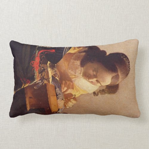 The Lacemaker by Johannes Vermeer Pillows