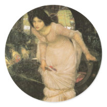 The Lady of Shalott Looking at Lancelot Round Sticker