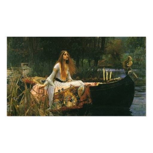 The Lady of Shalott (On Boat) by JW Waterhouse Business Card Templates (back side)