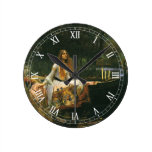 The Lady of Shalott (On Boat) by JW Waterhouse Wall Clocks