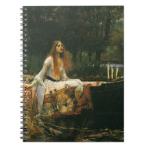 The Lady of Shalott (On Boat) by JW Waterhouse Spiral Notebook