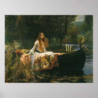 The Lady of Shalott (On Boat) by JW Waterhouse Posters
