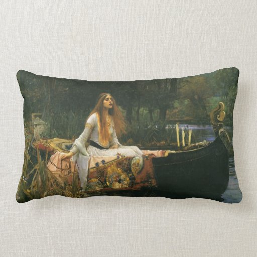 The Lady Of Shalott On Boat By Jw Waterhouse Throw Pillow 