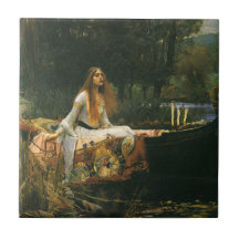 The Lady of Shalott (On Boat) by JW Waterhouse Tiles