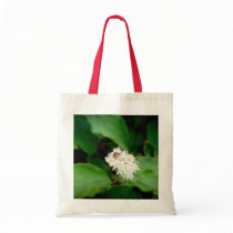 The LadyBug in white flowers Canvas Bag