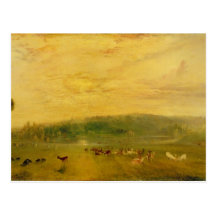 The Lake, Petworth: Sunset, Fighting Bucks Postcard