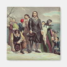 The Landing of the Pilgrims at Plymouth Refrigerator Magnet