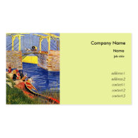 The Langlois Bridge at Arles with Women Washing Business Card Template