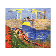 The Langlois Bridge at Arles with Women Washing Gallery Wrapped Canvas