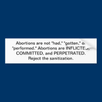 The Language of Abortion bumper stickers