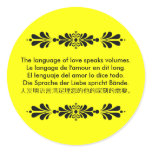 The Language of Love Round Stickers