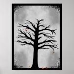 The Last Leaves of Fall - Spooky Tree Poster