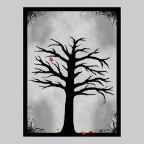 The Last Leaves of Fall - Spooky Tree Poster posters