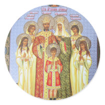 THE  LAST RUSSIAN TZAR AND FAMILY ROUND STICKER