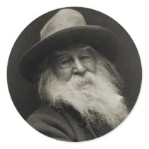 The Laughing Philosopher Poet Walt Whitman Round Stickers