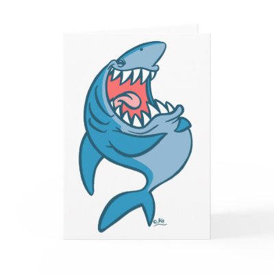 The Laughing Shark cartoon greeting card by Lioness_Graphics