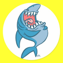 The Laughing Shark cartoon sticker