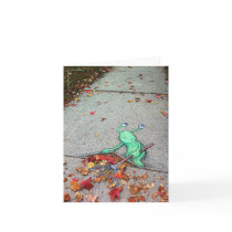 the lazy leaf-raker greeting cards