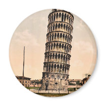 The Leaning Tower, Pisa, Italy classic Photochrom Fridge Magnet