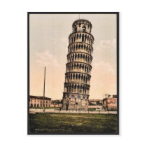 The Leaning Tower, Pisa, Italy classic Photochrom Postcards