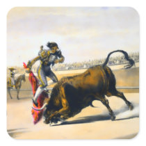 The Leap or Salta Tras Cuernos Square Stickers