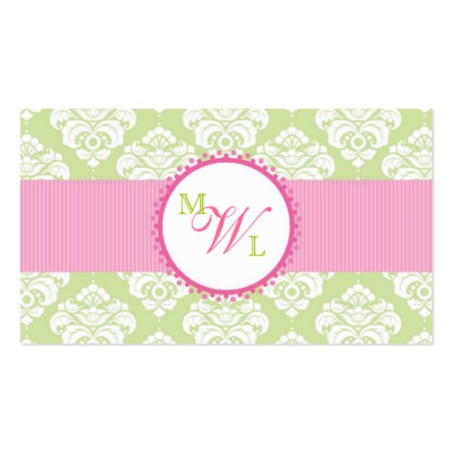 The Leighton Damask Calling Card Business Card Template (back side)