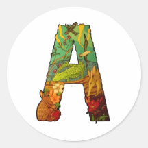 The Letter A Round Sticker
