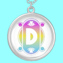 "The letter D" Pastel Sterling Silver Necklace by Artists4God "The letter D" Pastel Sterling Silver Necklace