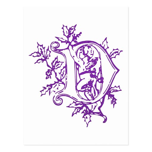 The letter D with Angel Post Card