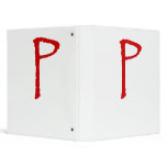 The letter P in red Papyrus font 3 Ring Binder