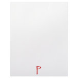The letter P in red Papyrus font Personalized Letterhead