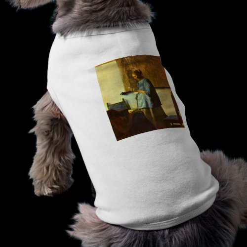 The letter reader by Johannes Vermeer Pet Shirt