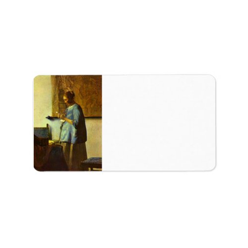 The letter reader by Johannes Vermeer Custom Address Labels