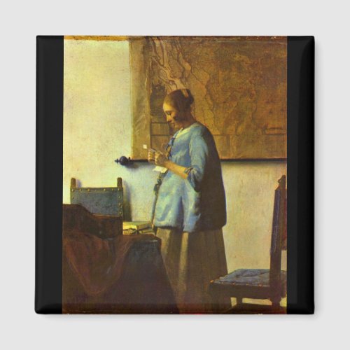 The letter reader by Johannes Vermeer Fridge Magnets