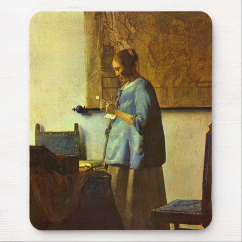 The letter reader by Johannes Vermeer Mousepads