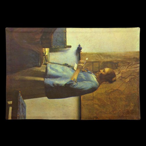 The letter reader by Johannes Vermeer Place Mats