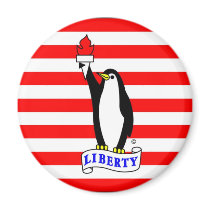 The Liberty Penguin Flag Magnet by LibertyPoint The Liberty Penguin Flag Magnet