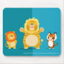 The liger and his proud parents mousepad